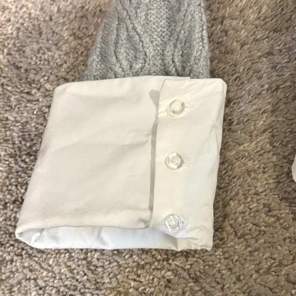 Mauve Anthropologie Gray Cable Knit Layered Shirt Sweater - Picture 11 of 15